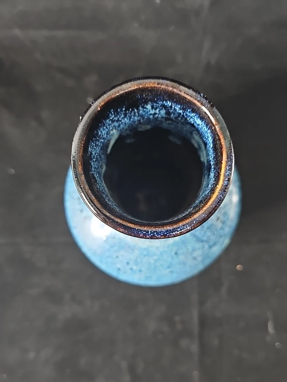 Ceramic Blue Speckled Glass Bud Vase